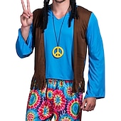 cheap Outfits-1960s Hippie 1970s Pants Cosplay Costume Outfits Disco Women&#039;s Carnival Masquerade Party / Evening Pride Parade Pride Month Adults&#039; Vest Top Pants All Seasons