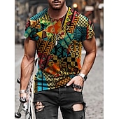 cheap Men&#039;s Plus Size T-shirts-Men&#039;s Plus Size Shirt Big and Tall Graphic Round Neck Print Short Sleeve Summer Spring &amp; Summer Basic Casual Big and Tall Street Casual Tops