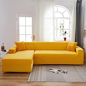 billiga Sofföverdrag-stretch sofföverdrag överdrag vinröd elastisk sektionssoffa fåtölj loveseat 4- eller 4- eller 3-sits L-form grå blå vanlig solid mjuk slitstark tvättbar