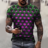 お買い得  3D Tシャツ-男性用 3D印刷 Tシャツ 半袖 Tシャツ 3Dプリント クルーネック ラウンドネック シャツ ヴィンテージ ストリートファッション 誇張された カジュアル 日常 ホワイト ライトグリーン ピンク 衣類 プラスサイズ S M L XL XXL 3XL 4XL