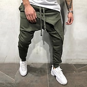 preiswerte Freizeithosen-Herren Jogginghose Hose Baggy-Hosen Freizeithose Kordelzug Elastischer Bund Einfarbig Komfort Atmungsaktiv Volle Länge Täglich Streetwear Mode Klassisch Lässiger Schnitt Schwarz Grau