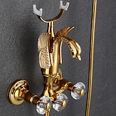 billige Badekraner-badekar armatur - moderne antikk messing veggmontering messing ventil badekar dusj blandebatterier