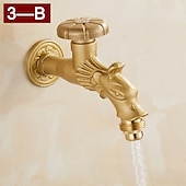 economico Rubinetti per lavandino bagno-rubinetto per lavatrice di lusso in stile retrò con estremità filettata, rubinetto per lavabo monocomando monoforo in ottone antico nero bronzo lucidato ad olio, rubinetto esterno con valvola in