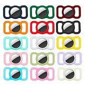abordables Fundas Airtag-teléfono Funda Para Apple AirTag AirTag Estuche de silicona Portátil Con Llavero Anti-perdida Color sólido Silicona