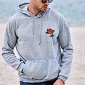 abordables Sweats à capuche graphiques pour hommes-Homme Floral Imprime manche longue Pulls molletonnés Capuche Rétro Vintage Frais Casual Hiver Noir Blanche Jaune Vêtement Tenue Designer Grande Taille S M L XL 2XL 3XL