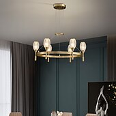 cheap Chandeliers-LED Ceiling Light Copper Circle Ring Design Modern Gold Geometric Shapes Chandelier Copper Modern Style Brass Modern Nordic Style 6 8 10 15 Heads 220-240V 110-120V