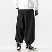 voordelige casual broek-Voor heren Broek Wijde broek Harembroek Vrijetijdsbroek Baggy harembroeken Zak Breed Been Been trekkoord Effen Kleur Comfort Sport Dagelijks Streetwear Casual / sportief Zwart Grijs Micro-elastisch