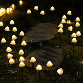 cheap Landscape Lights-Outdoor Solar String Light LED Mushroom Solar String Light 3.8m 10 LEDs Outdoor Patio Garden Decoration Waterproof Fairy Light Courtyard Lawn Solar Ground Stakes Lamp 1 Set