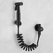 cheap Bidet Faucets-Handheld Bidet Sprayer Kit Black Shower Bath Water Faucet Toilet Spray Bathroom
