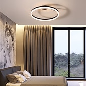 baratos Montagem Embutida &amp; Montagem Semi Embutida-luz de teto led círculo moderno preto branco 40cm 50cm luzes embutidas em alumínio estilo artístico estilo moderno acabamentos pintados com estilo LED moderno 220-240v