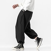 voordelige casual broek-Voor heren Broek Wijde broek Harembroek Vrijetijdsbroek Baggy harembroeken Zak Breed Been Been trekkoord Effen Kleur Comfort Sport Dagelijks Streetwear Casual / sportief Zwart Grijs Micro-elastisch
