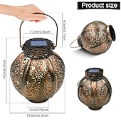 billige Landskapslys-ramadan eid lys solcellelys utendørs hengende solcelle vintage hagelampe retro lanterner hule solcellelys med håndtak for hage tre gjerde terrasse landskap krans belysning