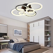 billige Taklamper med dimming-6-lys led dimbar taklampe innfelt lys sirkel design moderne stil enkelhet akryl 90w stue spisestue soverom lys armatur kun dimmes med fjernkontroll