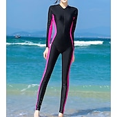 abordables Lycra de surf-Femme Combinaison Fine Maillots de Bain Protection solaire UV UPF50+ Respirable Coque Intégrale Maillots de Bain Maillot de bain Zip sur le devant Natation Plongée Surf Plongée en apnée Mosaïque