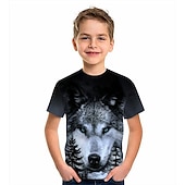 billiga Pojkens 3D-djur-Pojkar 3D Djur T-shirt Kortärmad 3D-tryck Sommar Aktiv Polyester Barn 4-12 år Dagliga kläder Normal