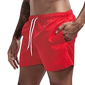 baratos shorts de natação masculinos-calções de banho masculino calções de banho com forro de malha calções de prancha de secagem rápida cordão elástico respirável com bolsos - natação surf praia desportos aquáticos cor sólida primavera