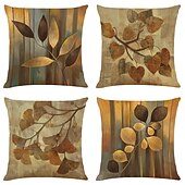 cheap Throw Pillows,Inserts &amp; Covers-Vintage Double Side Cushion Cover 4PC Soft Light luxury Square Throw Pillow Cover Cushion Pillowcase for Bedroom Livingroom Superior Quality Machine Washable Outdoor Cushion for Sofa Couch Bed Chair