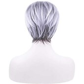 abordables peluca vieja-peluca de corte corto rubia recta corte pixie peluca resistente al calor pelucas cortas de cabello corto con flequillo