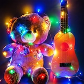 baratos Alimentado por Pilha-100 unidades de luzes de natal de fadas operadas por bateria de 7 pés 20 led à prova d &#039;água mini luzes de corda do firefly com fio de prata flexível para peças centrais de casamento pote de pedreiro