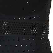 abordables Tenues de danse latine-danse salsa danse latine robe cristaux / strass femme performance sans manches spandex