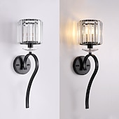 abordables Apliques de pared de cristal-Lightinthebox Aplique de pared LED de cristal mini estilo moderno estilo nórdico lámparas de pared de oro negro apliques de pared sala de estar dormitorio acero 220-240v 110-120v