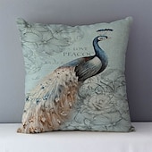 billige dyrestil-vintage peacock dobbel sideputetrekk 1 stk mykt putetrekk putetrekk til sofa soverom stue overlegen kvalitet maskinvaskbar