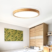 זול אורות תקרה-תאורת led כוללת אור חכם wi-fi עיצוב עגול ניתן לעמעום אורות עץ סגנון מודרני גיאומטרי מינימליסטי אומנותי 30 ס&quot;מ 40 ס&quot;מ 50 ס&quot;מ 220-240 וולט 110-120 וולט