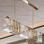 economico Design della linea-lampada a sospensione a led cristallo cucina isola oro chiaro 100 cm lanterna desgin luci da incasso in metallo elettrolitico moderno 220-240v 110-120v