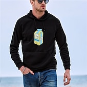 abordables Sudaderas con capucha gráficas para hombre-Hombre Estampado Manga Larga Sudaderas Con Capucha Fresco Design Invierno Un gris Un blanco Un negro Ropa Diseñador Talla Grande S M L XL XXL XXXL