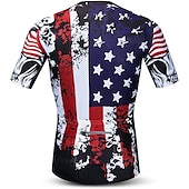 abordables Maillots pour hommes-21Grams Homme Maillot Velo Cyclisme Manche Courte Cyclisme Maillot Top avec 3 poches arrière VTT Vélo tout terrain Vélo Route Résistant aux UV Respirable Séchage rapide Poche arrière Blanche Rouge