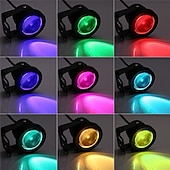 cheap Underwater Lights-Pond Fountain Light RGB LED Underwater Pool Spotlight with Remote Control 10W Color Changing LED Dimmable 12V for Pool Lighting