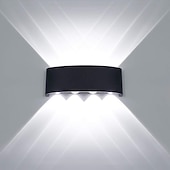 זול נורות קיר חוץ-אורות קיר חיצוניים 8w led אלומיניום מנורת קיר פמוט פנימי למעלה למטה ip65 עמיד למים לבן שחור מודרני לפטיו גינה מדרגות חדר שינה מעבר מסלול חדר אמבטיה אור