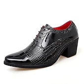 economico Formale-scarpe oxford da uomo in vernice nera con motivo coccodrillo in similpelle – scarpe eleganti con tacco a blocco, perfette per lavoro, matrimonio ed eventi speciali