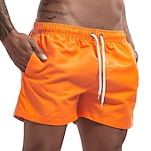 baratos shorts de natação masculinos-calções de banho masculino calções de banho com forro de malha calções de prancha de secagem rápida cordão elástico respirável com bolsos - natação surf praia desportos aquáticos cor sólida primavera