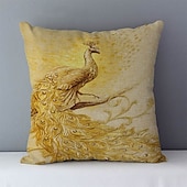 billige dyrestil-vintage peacock dobbel sideputetrekk 1 stk mykt putetrekk putetrekk til sofa soverom stue overlegen kvalitet maskinvaskbar