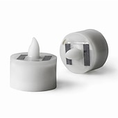 abordables Bougies lumineuses-6/12 pièces bougies solaires sans flamme led fausses bougies chauffe-plat scintillantes décoration de jardin extérieur lumière décoration de fête de mariage romantique éclairage 6x 12x