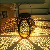 billige Landskapslys-ramadan eid lys solcellelys utendørs hengende solcelle vintage hagelampe retro lanterner hule solcellelys med håndtak for hage tre gjerde terrasse landskap krans belysning