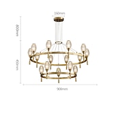 cheap Chandeliers-LED Ceiling Light Copper Circle Ring Design Modern Gold Geometric Shapes Chandelier Copper Modern Style Brass Modern Nordic Style 6 8 10 15 Heads 220-240V 110-120V