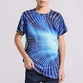 cheap Boy&#039;s 3D Vision &amp; Geometry-Easter Boys 3D Geometric Rainbow Optical Illusion T shirt Tee Short Sleeve 3D Print Summer Active Sports Streetwear Kids 2-12 Years
