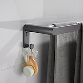 economico Set di accessori da bagno-set di accessori per il bagno, ferramenta per il bagno spazio alluminio parete grigio pistola portasciugamani / mensola angolare / porta accappatoio / porta carta igienica / portasciugamani / porta