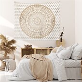 abordables Tapiz Mandala-Mandala bohemio tapiz de pared arte decoración manta cortina colgante hogar dormitorio sala de estar decoración boho hippie