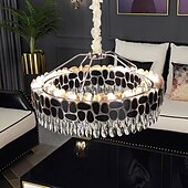 billige Lysekroner-led anheng lys krystall lysekrone sirkel 60cm 80cm lantern desgin rustfritt stål galvanisert moderne 220-240v 110-120v