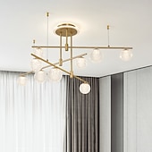 cheap Unique Chandeliers-LED Ceiling Light Modern Nordic Cluster Design Chandelier Copper Modern Style Sputnik Globe Brass 9 6 Heads 84cm 105 cm 220-240V 110-120V