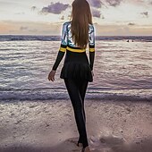 halpa Ihottumavartiot-Naisten Skin-tyyppinen märkäpuku UPF50+ Nopea kuivuminen Kokovartalo Sukelluspuvut Uimapuku Etuvetoketju Uinti Sukellus Lainelautailu Vesiurheilu Kukat Kevät Kesä Syksy