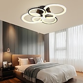 billige Taklamper med dimming-6-lys led dimbar taklampe innfelt lys sirkel design moderne stil enkelhet akryl 90w stue spisestue soverom lys armatur kun dimmes med fjernkontroll