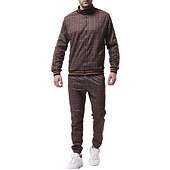 baratos agasalho e moletom masculino-conjuntos de roupas esportivas masculinas - agasalho de inverno clássico xadrez de manga comprida - jaqueta de moletom com zíper completo com calças para homens - roupas esportivas elegantes para ginástica masculina - presentes de natal para homens