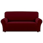 ieftine Cuvertură Canapea-husă de canapea elastică husă elastică visiniu canapea secțională fotoliu loveseat 4 sau 3 locuri canapea în formă de l protector de mobilă husă anti-alunecare moale lavabilă