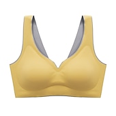 お買い得  スポーツブラとベスト-毎日伸縮性のある女性用シームレスブラフルカバープレーン
