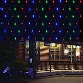 Χαμηλού Κόστους Plug In Ηλεκτρικό-led net net string 6m x 4m 672 leds net lights lights curtain lights for Christmas holiday party decor outdoor string string lights with 8 modes non-waterproofable linkable 220-240v