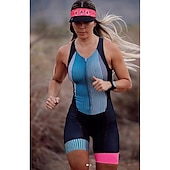 baratos Conjuntos de Roupa de Mulher-triatlo triatlo sem mangas tri terno preto bicicleta secagem rápida e respirável linhas esportivas / roupas de ondas